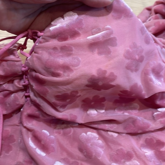 For Love and Lemons Lusk cropped burnout velvet puff sleeve top - Picture 12 of 14